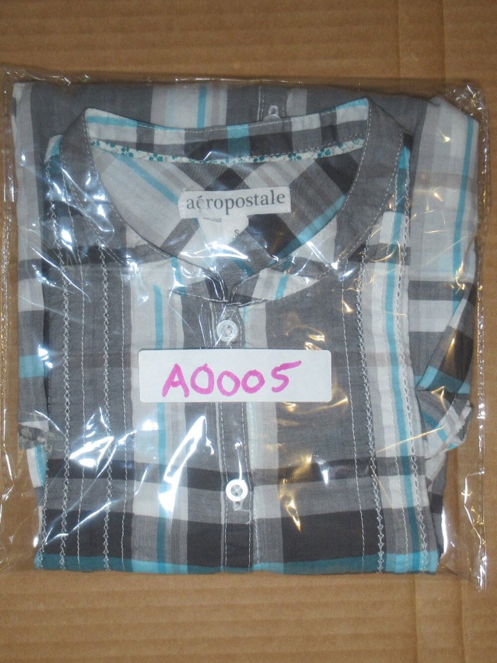 Aeropostale 100% Cotton Plaid Cinch Waist Button-Down Top | Size Small - Picture 12 of 12